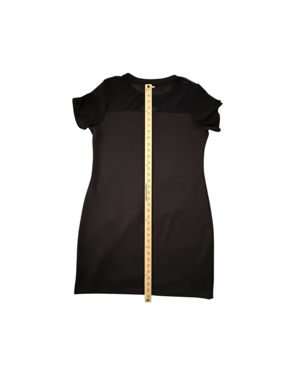 NWT Michael Kors Black Shift Dress With Sheer Yoke Panel Stretch Size Large - Picture 11 of 12
